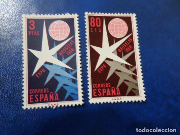 Sellos: 1958, exposicion de bruselas, edifil 1220/21 - Foto 1