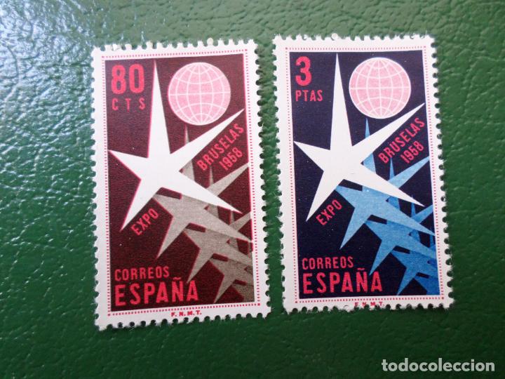 Sellos: +1958, exposicion de bruselas, edifil 1220/21 - Foto 1