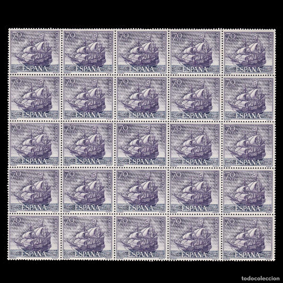 Sellos: 1964.Homenaje Marina.70c Blq 25.MNH.Edifil.1603