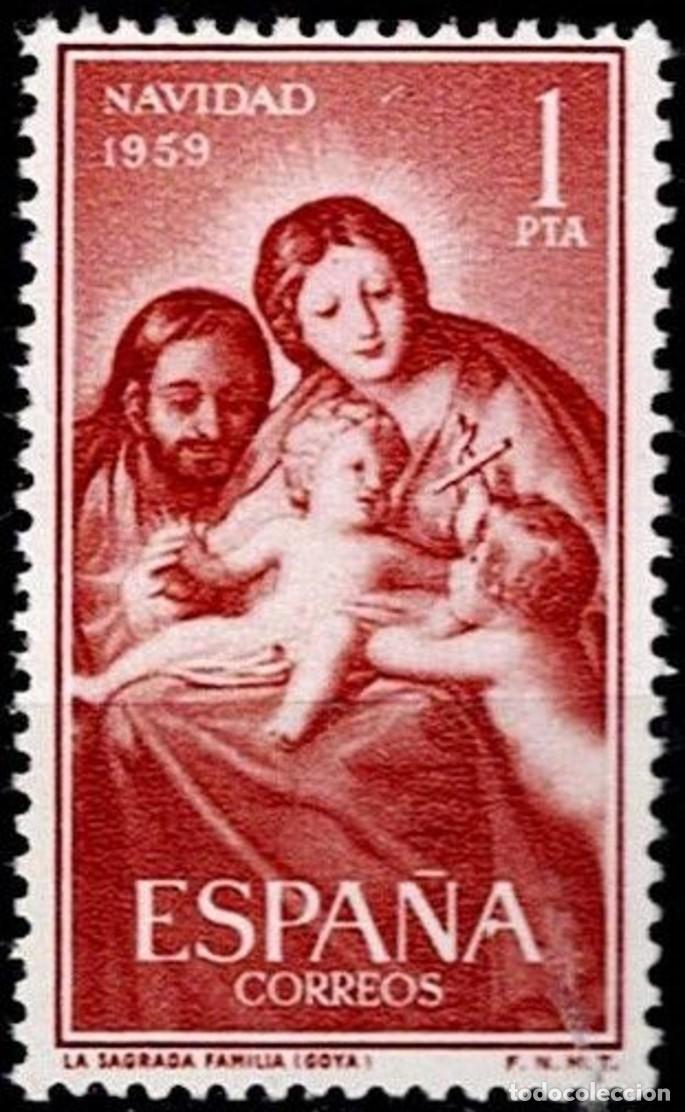 Sellos: ESPA&Ntilde;A 1959 - NAVIDAD - EDIFIL 1253* - Foto 1