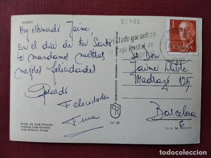 Sellos: POSTAL circulada 1960 DE MADRID A BARCELONA - Foto 1