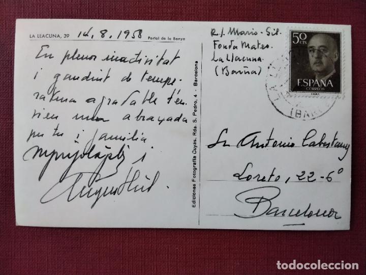 Sellos: POSTAL LA LLACUNA circulada 1958 A BARCELONA - Foto 1
