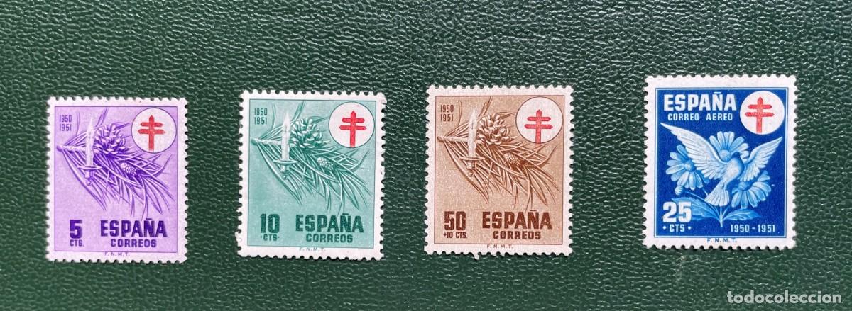 Selos: A&ntilde;o 1950 - Edifil 1084-87 serie completa Nuevos con goma original y ligera se&ntilde;al de fijasellos.