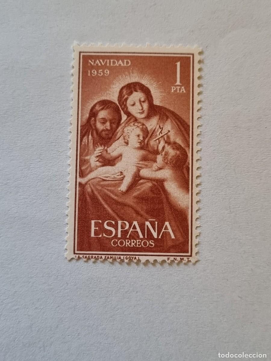 Sellos: Sello - ESPA&Ntilde;A - NAVIDAD - 1959 (hr) - Foto 1