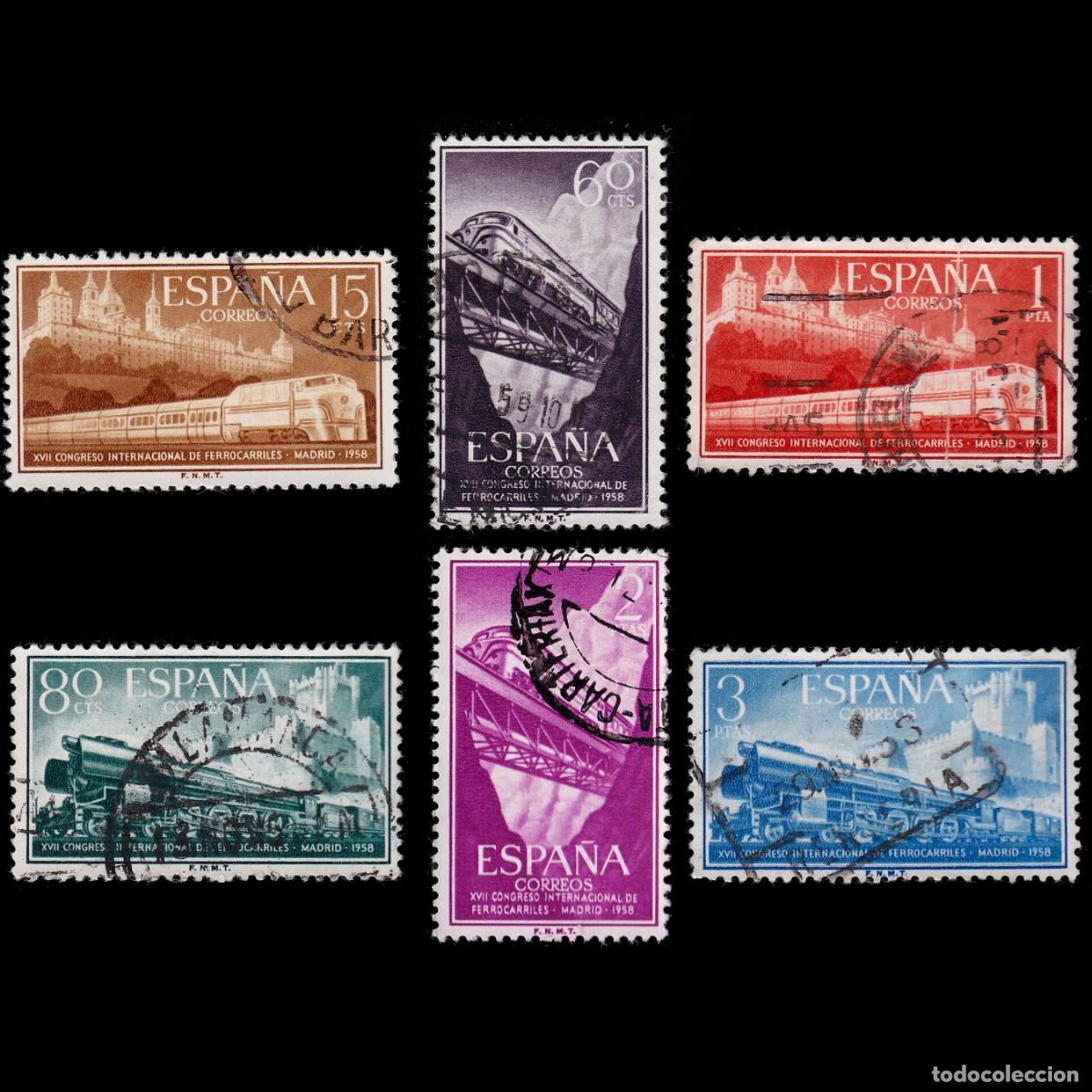 Selos: 1958.XVI Cong. Ferrocarriles Serie.Matasello Edifil 1232-1237