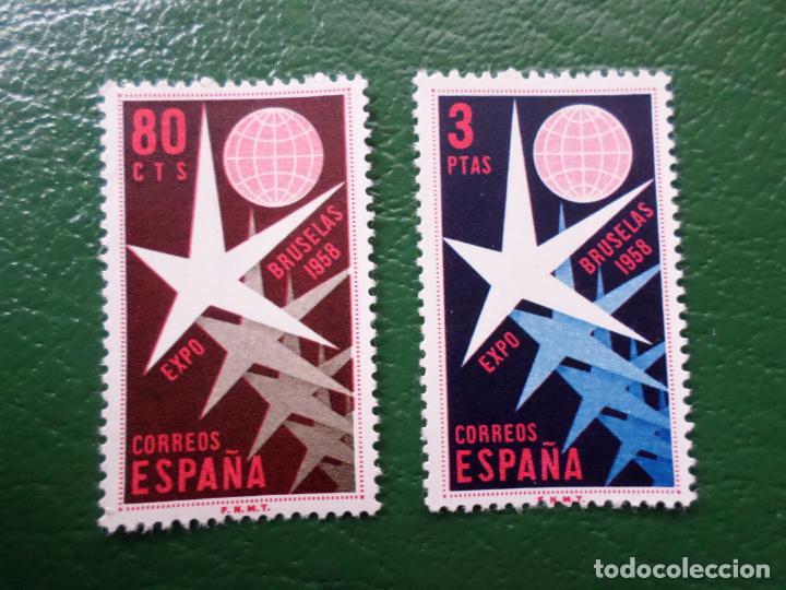 Sellos: 1958, exposicion de bruselas, edifil 1220/21 - Foto 1