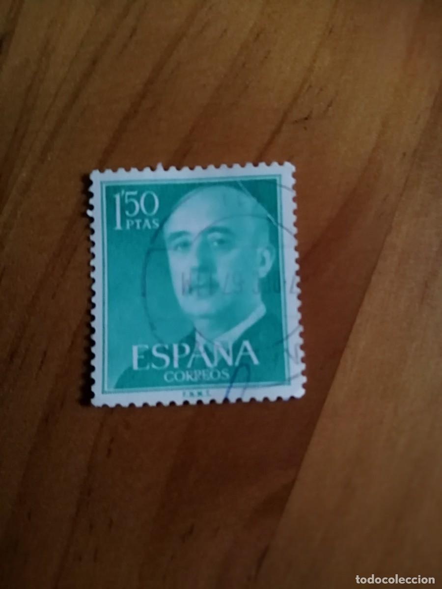 Selos: EDIFIL 1155 - 1,50 PESETAS, VERDE AZUL - A&Ntilde;O 1955-56, GENERAL FRANCO -MATASELLO: 7 DIC 67