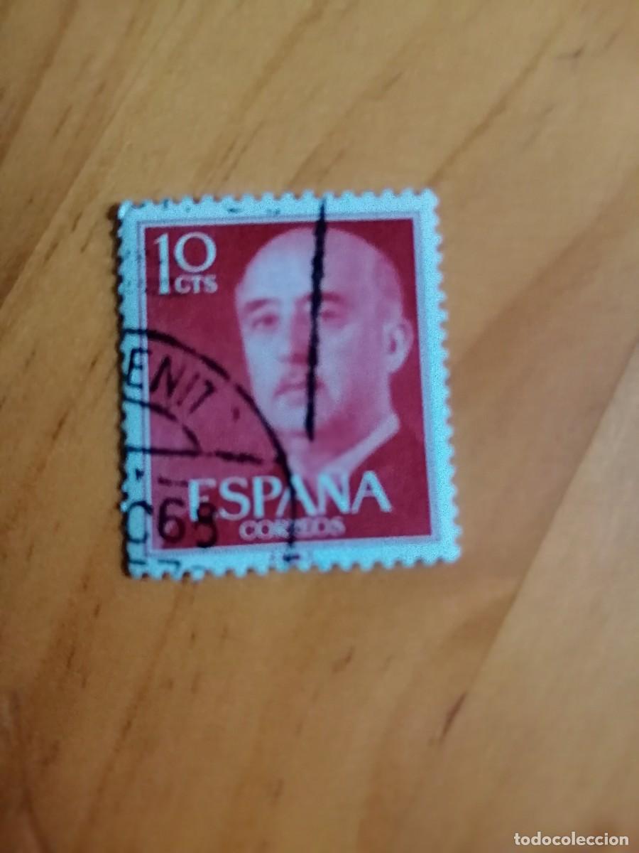 Selos: EDIFIL 1143 - 10 C&Eacute;NTIMOS, ROJO BURDEOS - A&Ntilde;O 1955-56, DE LA SERIE: GENERAL FRANCO -MATASELLO: 1968