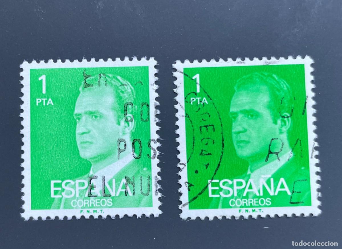 Stamps: A&ntilde;o 1977 - Edifil 2390 dos sellos variedad color usados