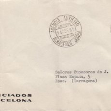 Sellos: SOBRE DE JORBA PRECIADOS EN BARCELONA- CON MATASELLOS AGENCIA AUXILIAR ALM. JORBA -1965
