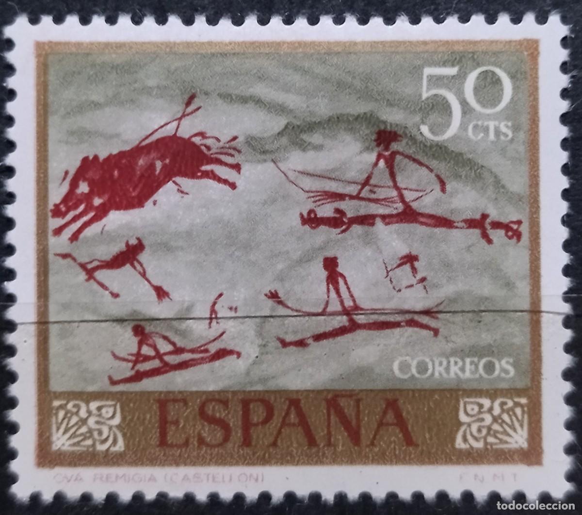Sellos: Espa&ntilde;a 1967 Arte Rupestre. MNH. - Foto 1