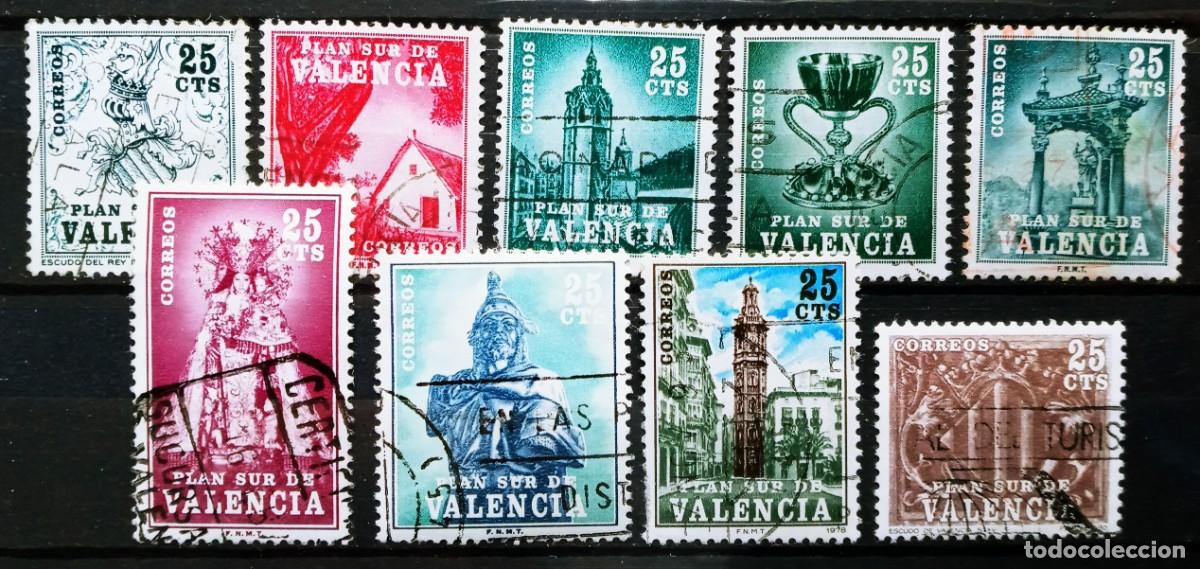 Sellos: PLAN SUR DE VALENCIA - 9 SELLOS USADOS - LOS DE LA FOTO