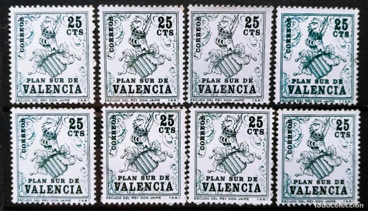 Sellos: PLAN SUR DE VALENCIA - EDIFIL N&ordm; 1 -- 8 SELLOS NUEVOS SIN GOMA - LOS DE LA FOTO