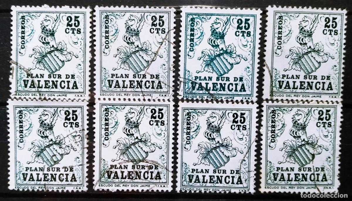 Sellos: PLAN SUR DE VALENCIA - EDIFIL N&ordm; 1 -- 8 SELLOS USADOS - LOS DE LA FOTO