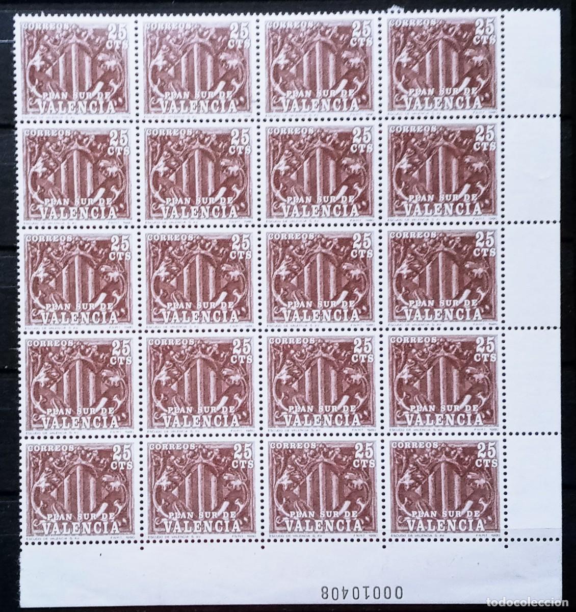 Sellos: PLAN SUR DE VALENCIA - EDIFIL N&ordm; 10 -- 20 SELLOS NUEVOS ** SIN FIJASELLOS - LOS DE LA FOTO