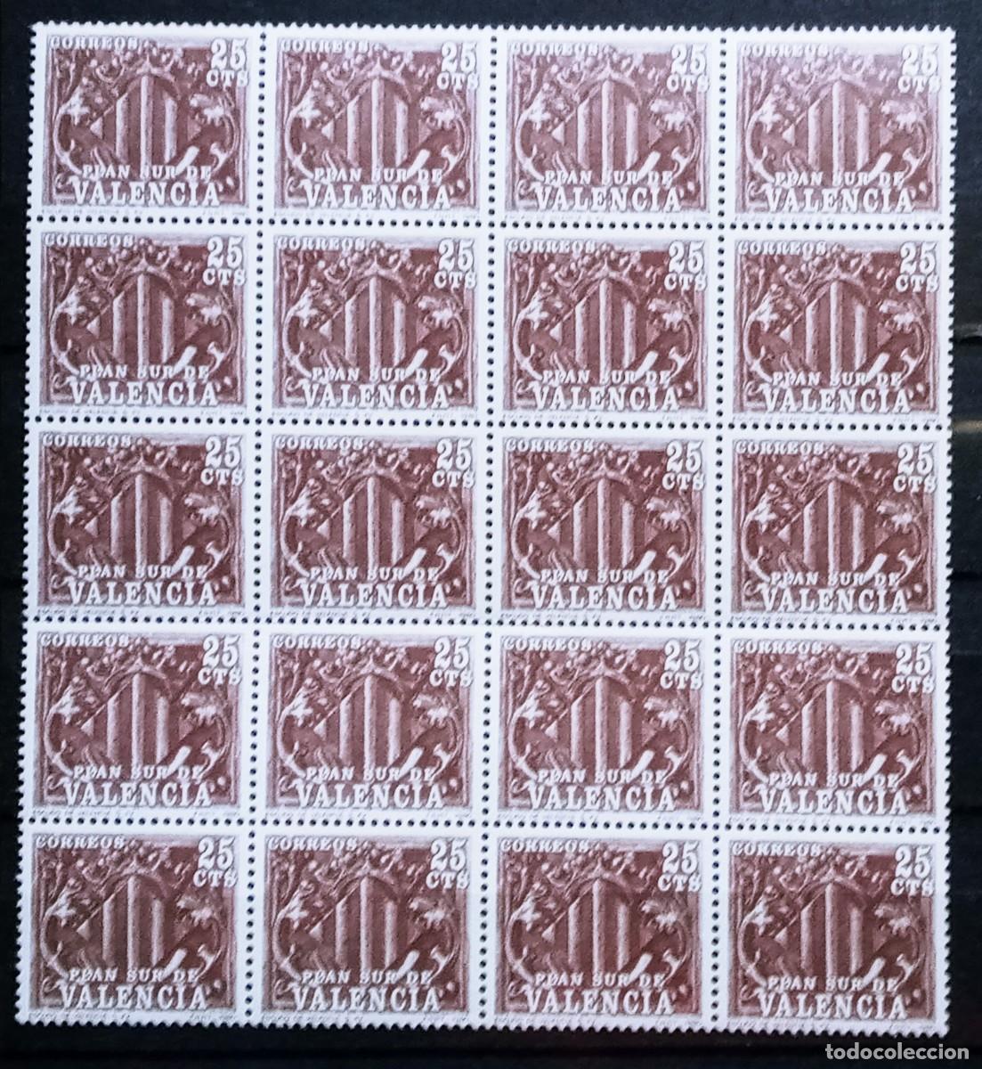 Sellos: PLAN SUR DE VALENCIA - EDIFIL N&ordm; 10 -- 20 SELLOS NUEVOS ** SIN FIJASELLOS - LOS DE LA FOTO