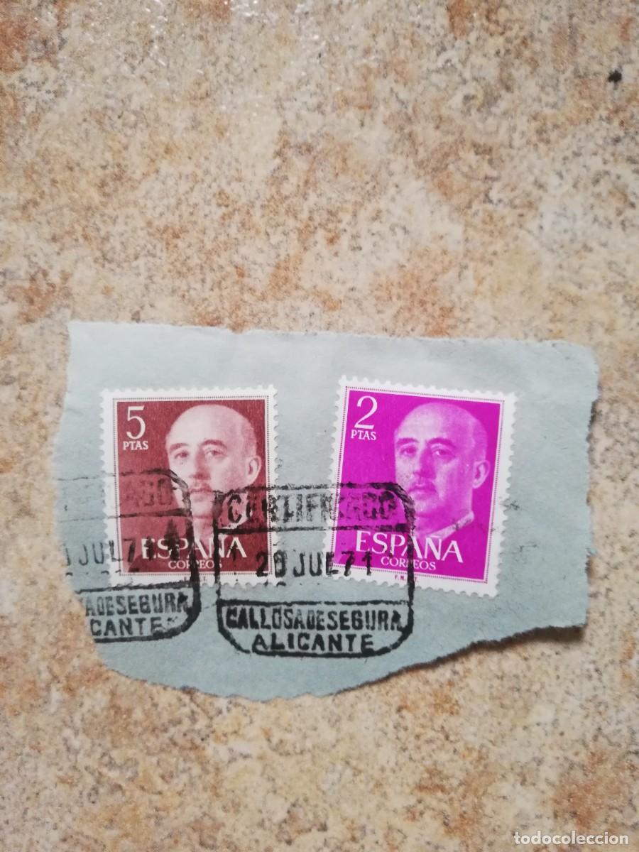 Sellos: Sellos de Franco y matasellos Callosa de Segura Alicante 1971