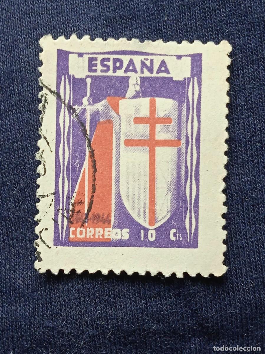 Sellos: ESPA&Ntilde;A 10 CTS PRO TUBERCULOSIS A&Ntilde;O 1950. - Foto 1