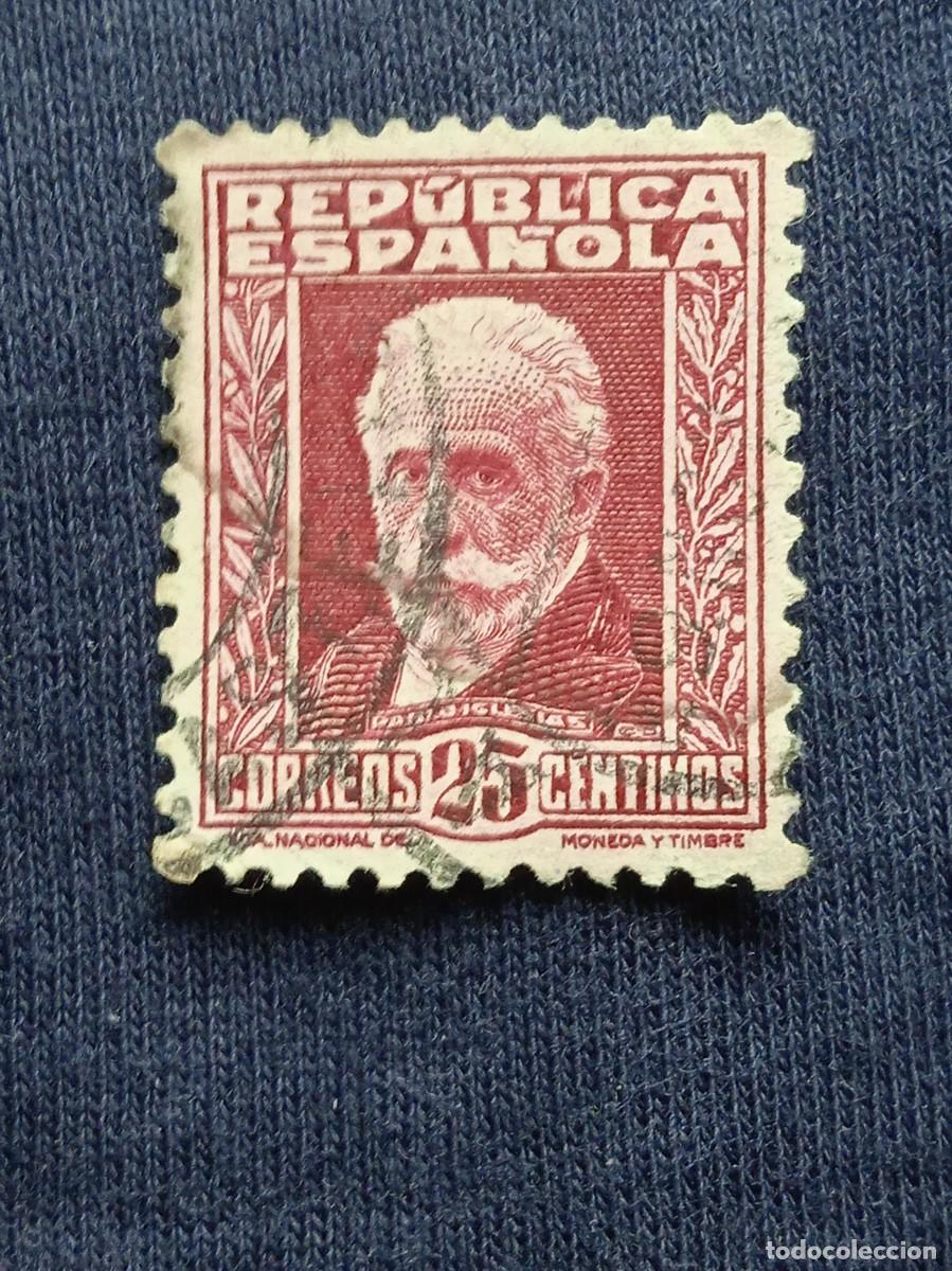 Francobolli: REPUBLICA ESPA&Ntilde;A 25 CTS PABLO IGRESIAS A&Ntilde;O 1936.