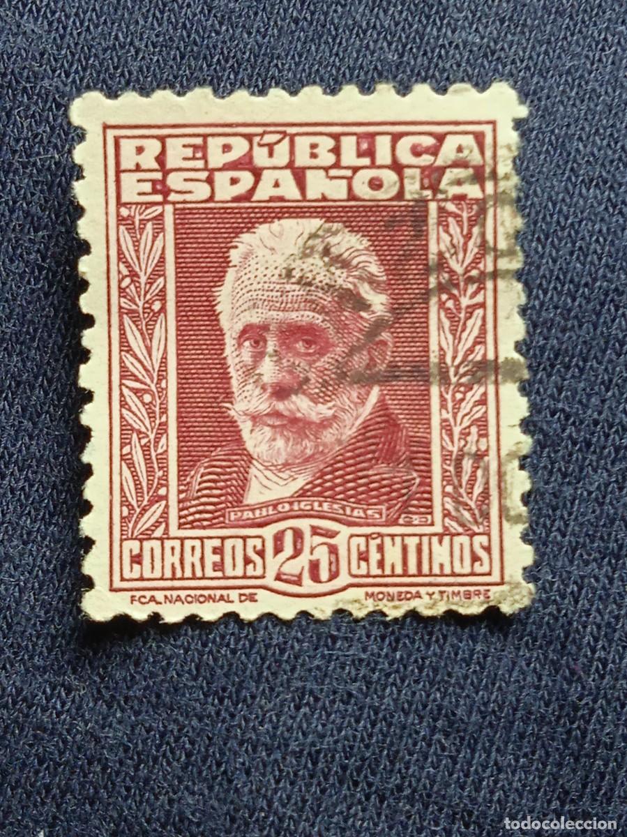 Francobolli: REPUBLICA ESPA&Ntilde;A 25 CTS PABLO IGRESIAS A&Ntilde;O 1936.