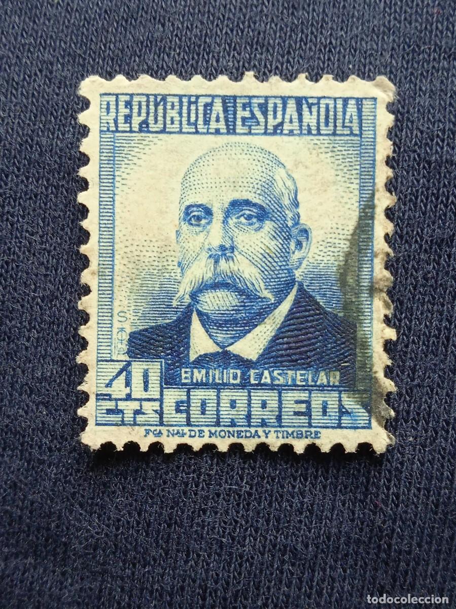 Francobolli: REPUBLICA ESPA&Ntilde;A 40 CTS CASTELAR A&Ntilde;O 1937.