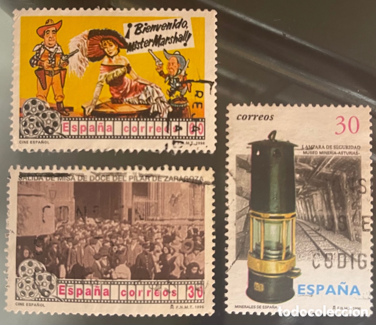Sellos: Edifil Cine Espa&ntilde;ol, mr marshall, lampara de minero 1966 a&ntilde;os 1996