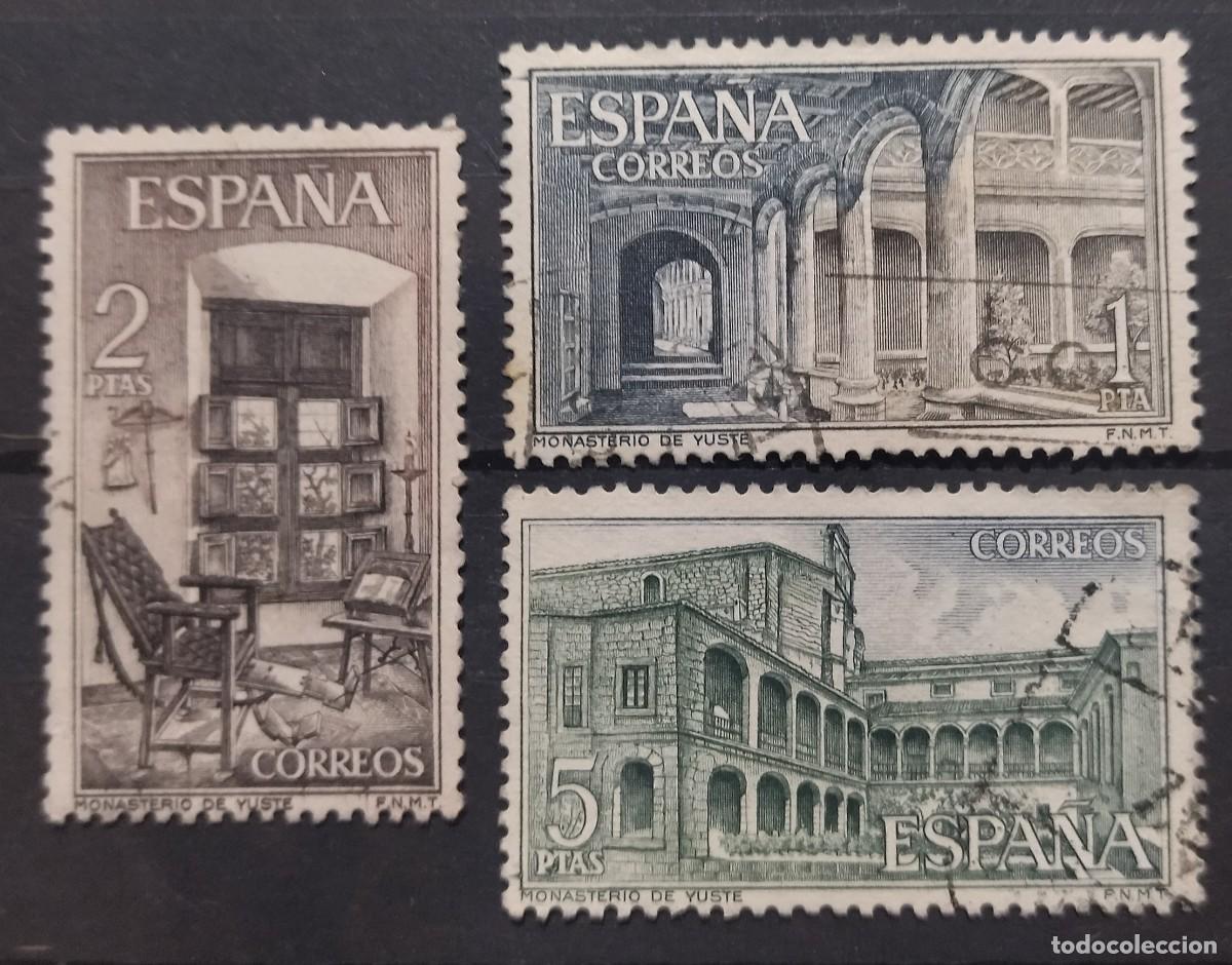 Sellos: ESPA&Ntilde;A 1965 MONASTERIO DE YUSTE. SERIE COMPLETA. USADO - USED. - Foto 1
