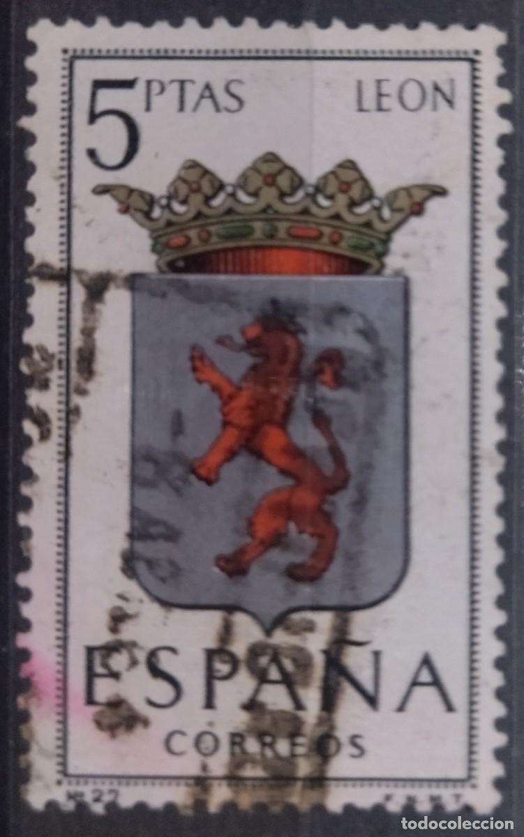Sellos: ESPA&Ntilde;A 1964 Escudos. Le&oacute;n. USADO. - Foto 1