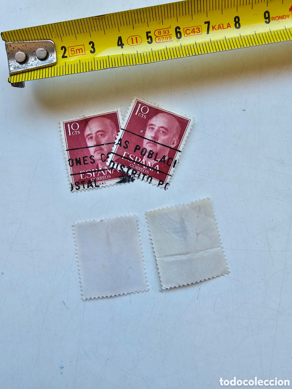 Sellos: 4 sellos de 10 c&eacute;ntimos de Franco rojos - Foto 3