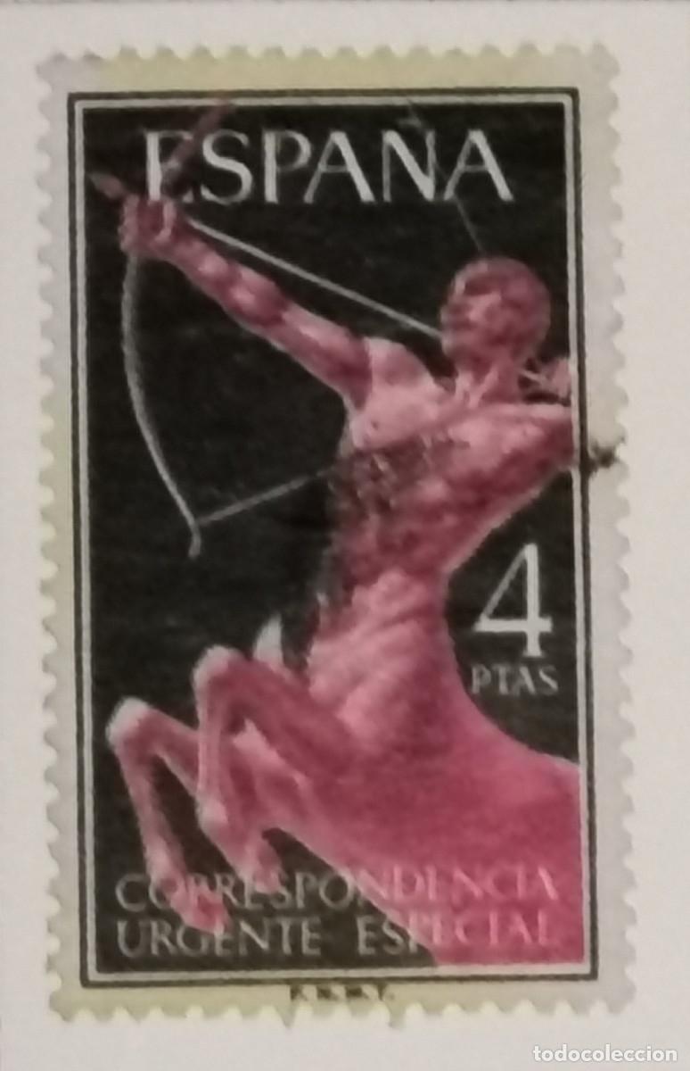 Sellos: USADO - 1956 ALEGORIA - 4 PTAS - Edifil 1186 - Foto 1