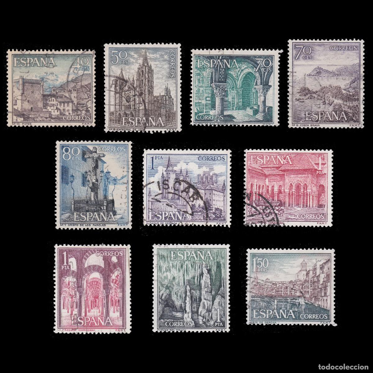 Sellos: Serie Tur&iacute;stica.Matasello.Edifil.1541-1550.1964.