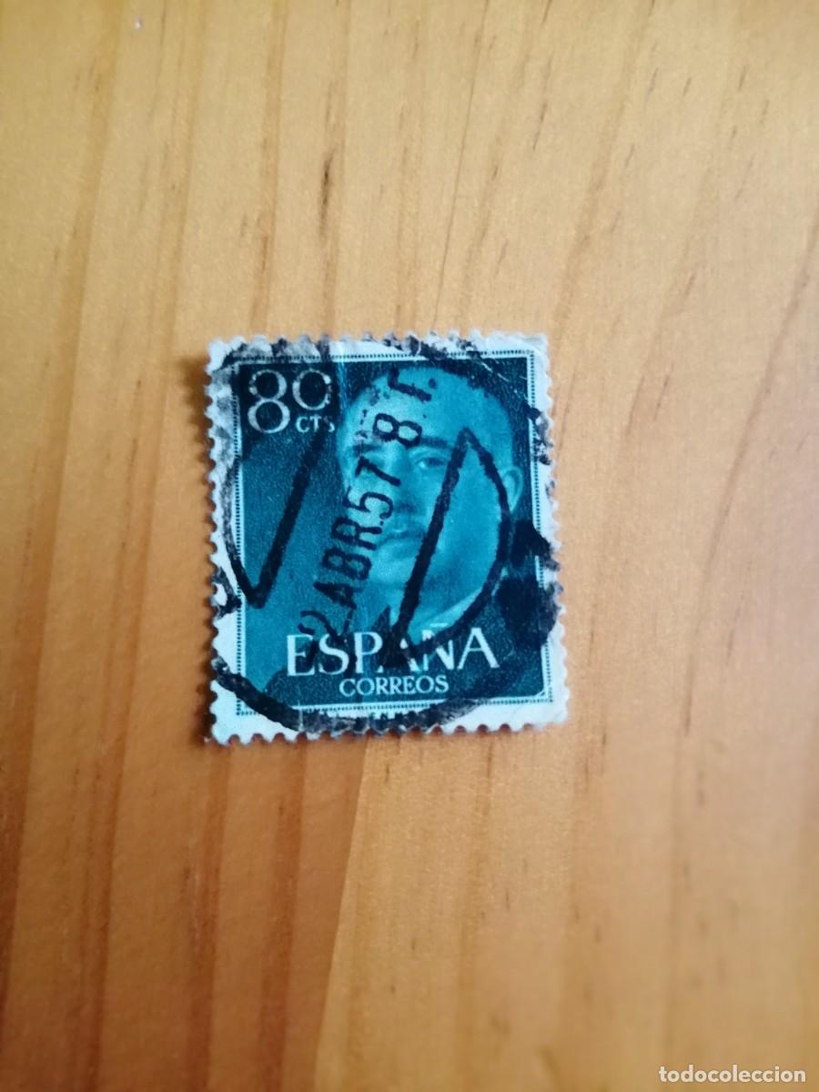 Sellos: 80 C&Eacute;NTIMOS - EDIFIL 1152, VERDE - SERIE: 1955-56 GENERAL FRANCO - MATASELLO: 2 ABR 57