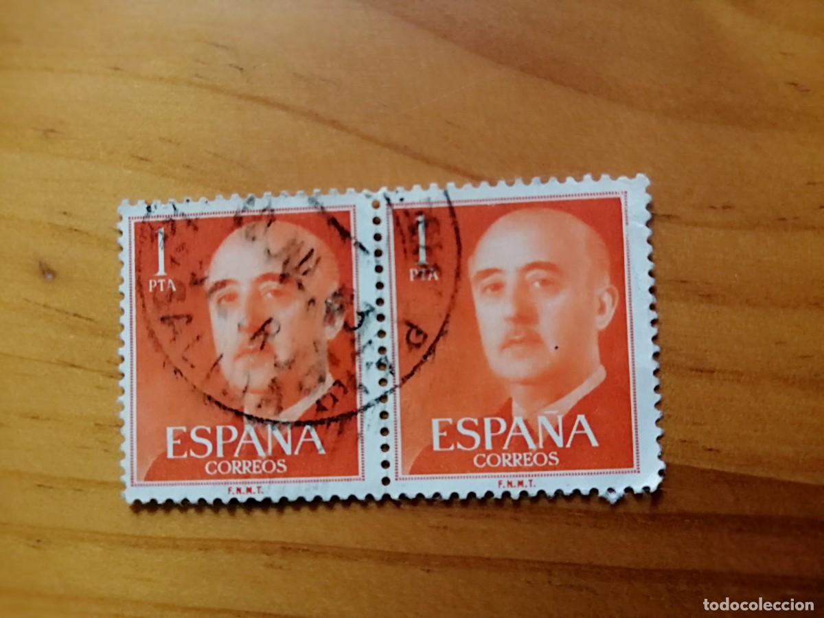Sellos: 1 PESETA - EDIFIL 1153, ROJO - SERIE: 1955-56 GENERAL FRANCO - MATASELLO: 10 JUL 63