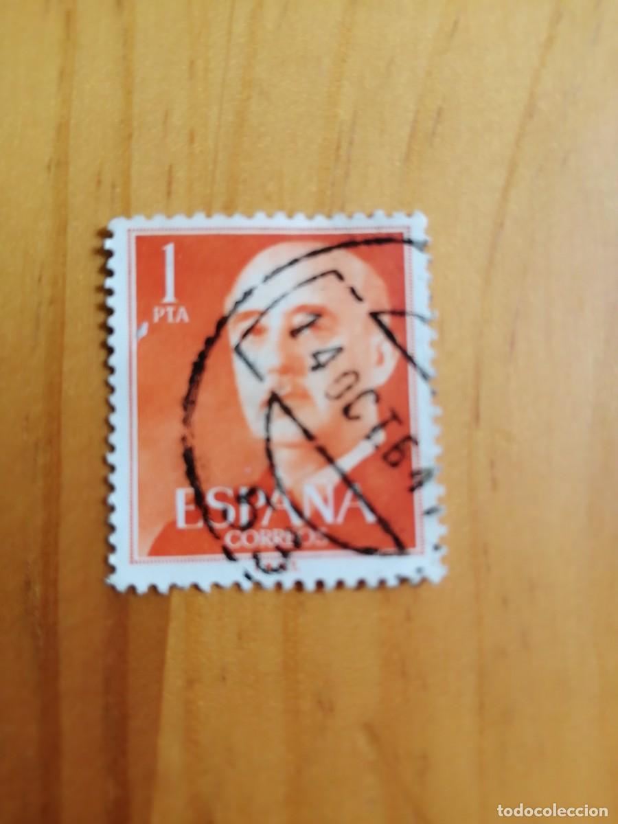 Sellos: 1 PESETA - EDIFIL 1153, ROJO - SERIE: 1955-56 GENERAL FRANCO - MATASELLO: 14 OCT 64