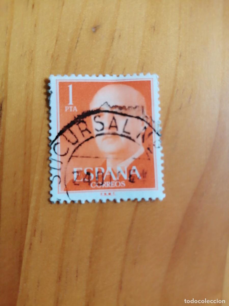 Sellos: 1 PESETA - EDIFIL 1153, ROJO - SERIE: 1955-56 GENERAL FRANCO - MATASELLO: 24 DIC 64