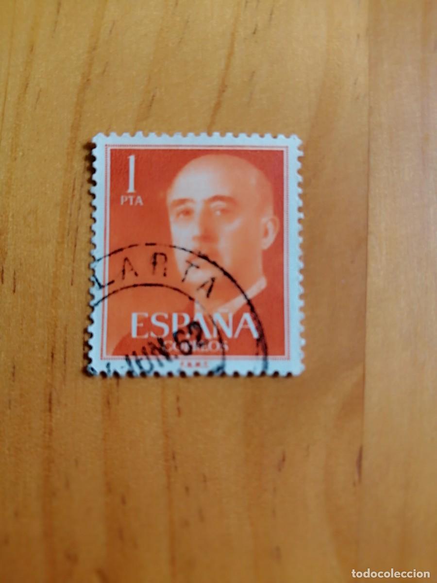 Sellos: 1 PESETA - EDIFIL 1153, ROJO - SERIE: 1955-56 GENERAL FRANCO - MATASELLO: 4 JUN 62