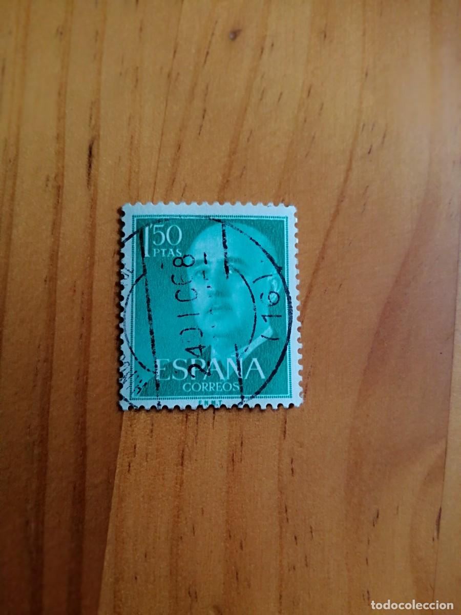 Sellos: 1,5 PESETA - EDIFIL 1155, VERDE AZUL - SERIE: 1955-56 GENERAL FRANCO -MATASELLO: 24 DIC 68