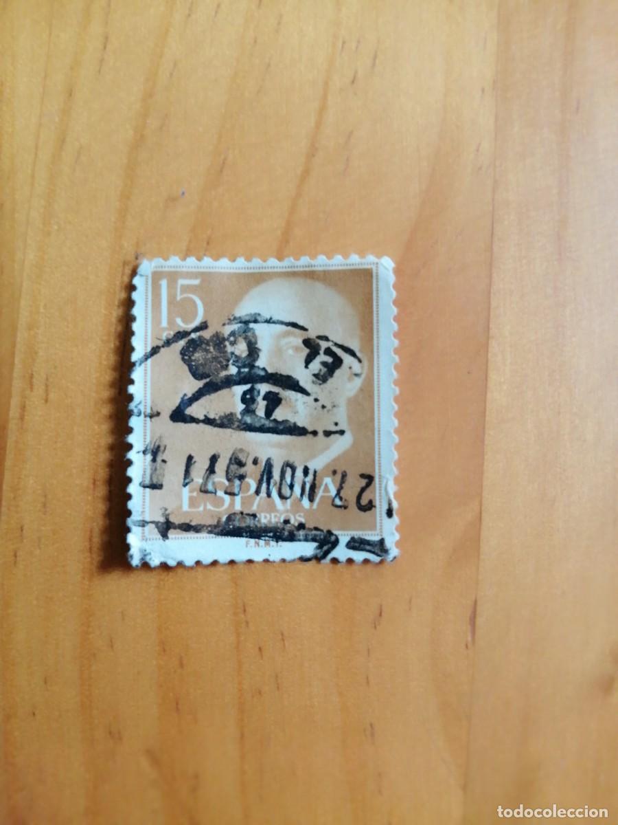 Sellos: 15 C&Eacute;NTIMOS - EDIFIL 1144, OCRE -SERIE: 1955-56 GENERAL FRANCO - MATASELLO: 22 NOV 57
