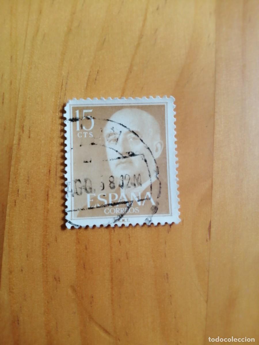 Sellos: 15 C&Eacute;NTIMOS - EDIFIL 1144, OCRE -SERIE: 1955-56 GENERAL FRANCO - MATASELLO: AGO 58