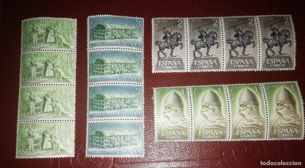 Sellos: 4 series completas diaz de vivar el cid en bloques de 4 nuevos 1960
