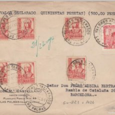 Sellos: FRONTAL CON MATASELLOS DE VALORES DECLARADOS - 1951