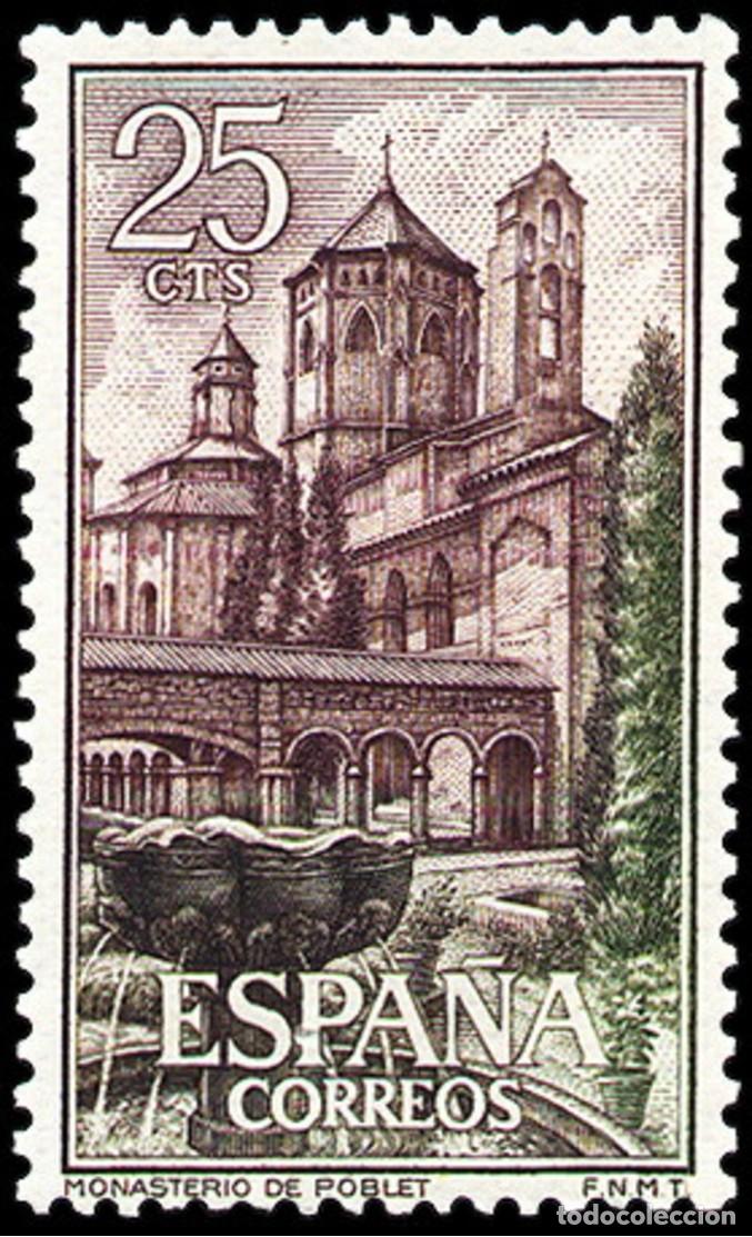Sellos: ESPA&Ntilde;A 1963 - MONASTERIO DE POBLET - EDIFIL 1494** - Foto 1