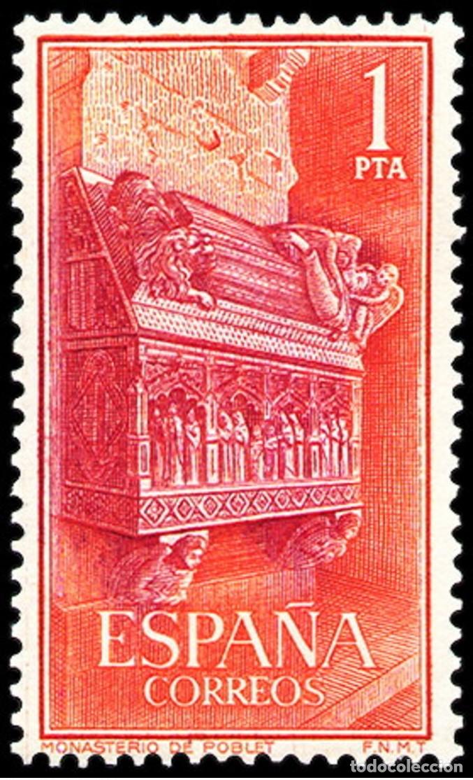 Sellos: ESPA&Ntilde;A 1963 - MONASTERIO DE POBLET - EDIFIL 1495** - Foto 1
