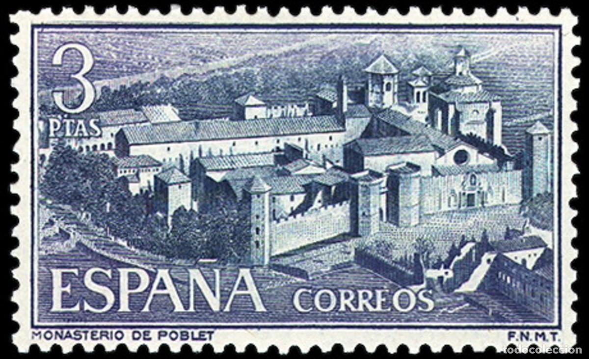 Sellos: ESPA&Ntilde;A 1963 - MONASTERIO DE POBLET - EDIFIL 1496** - Foto 1