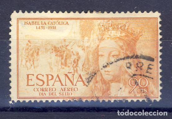 Sellos: 1951.- ISABEL LA CAT&Oacute;LICA.- ED. 1098 .- USADOS.- .