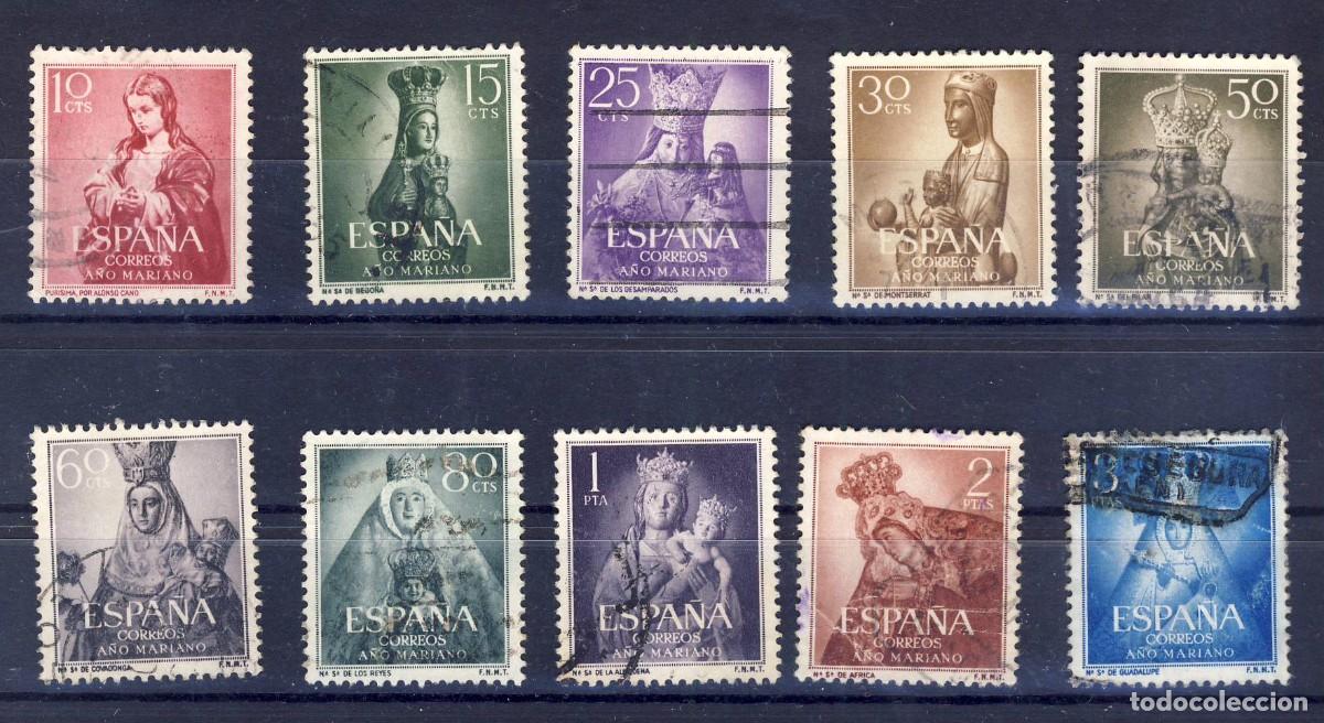 Sellos: 1954.- A&Ntilde;O MARIANO.- ED. 1132-1141.- SERIE COMPLETA.-