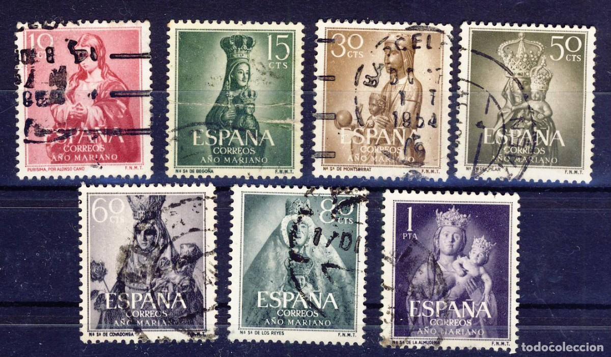Sellos: 1954.- A&Ntilde;O MARIANO.- ED. 1132-1133-1135-1136-1137-1138-1139.- 7 VALORES.-2 -