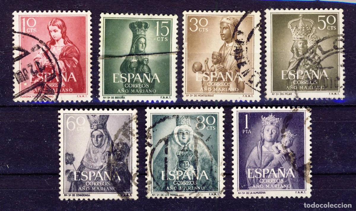 Sellos: 1954.- A&Ntilde;O MARIANO.- ED. 1132-1133-1135-1136-1137-1138-1139.- 7 VALORES.-4 -