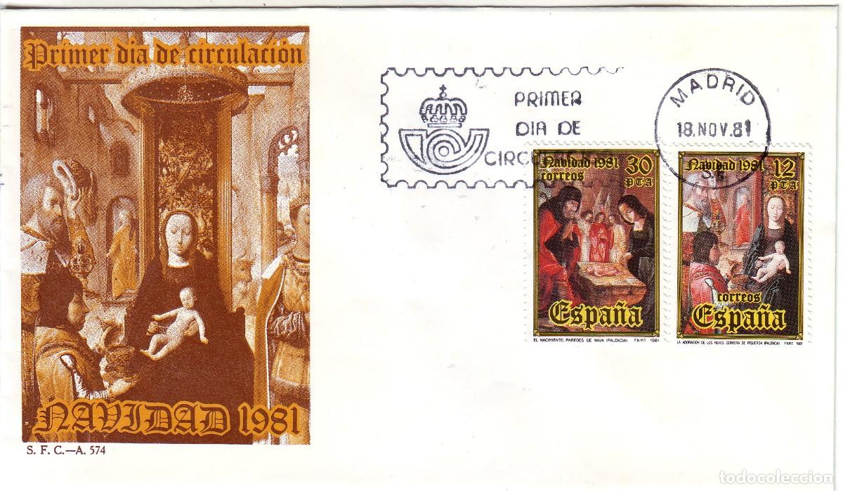 Sellos: SOBRE NAVIDAD 1981 PRIMER D&Iacute;A - Foto 1
