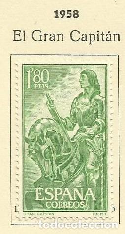Sellos: ESPA&Ntilde;A 1958 - EL GRAN CAPITAN - EDIFIL 1209* - Foto 1